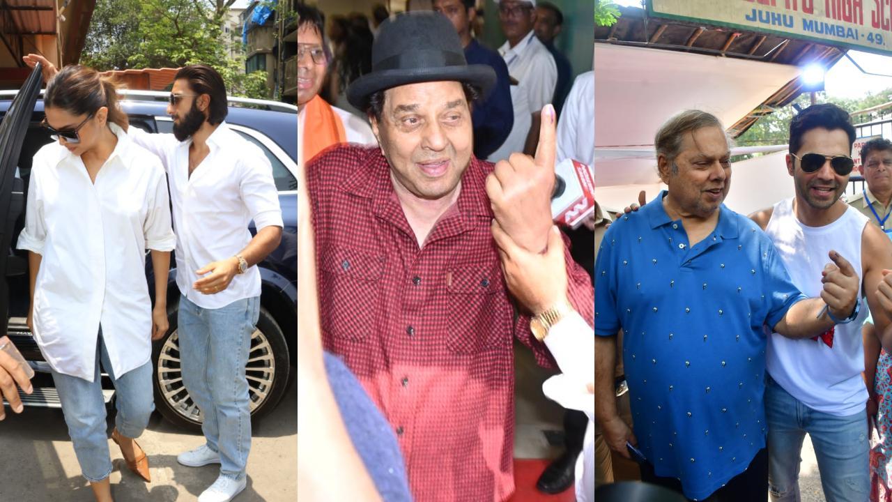In Pics: Deepika Padukone, Dharmendra, Varun Dhawan and other celebs cast vote