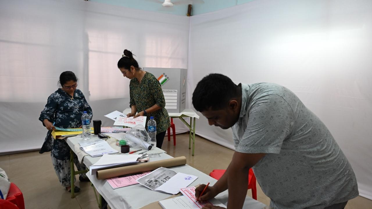 IN PHOTOS: Polling officials prepare for voting in Mumbai on May 20