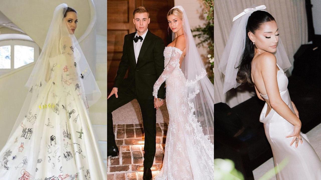 From Angelina Jolie to Hailey Bieber, iconic wedding dresses of Hollywood stars 