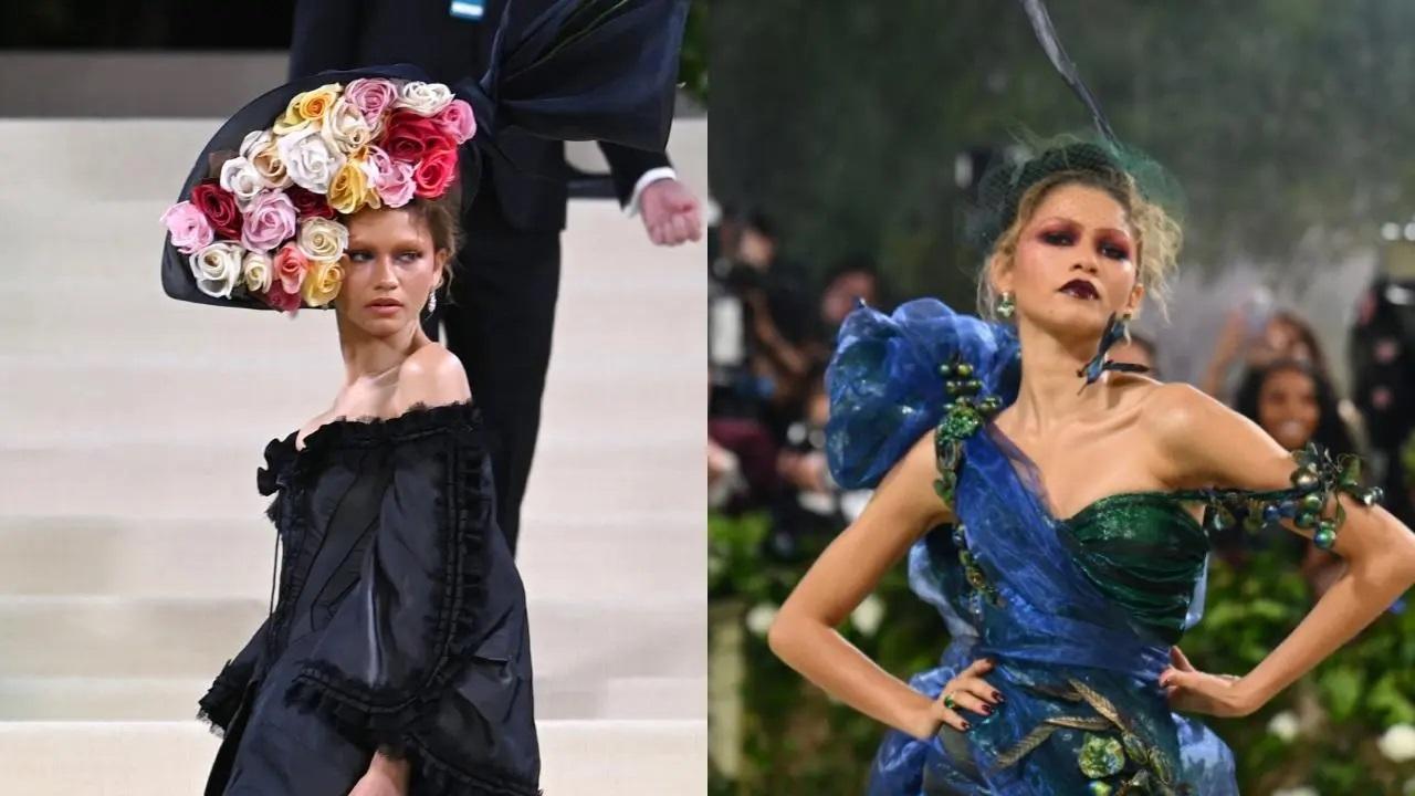 US actress Zendaya arrives for the 2024 Met Gala at the Metropolitan Museum of Art in two different looks.