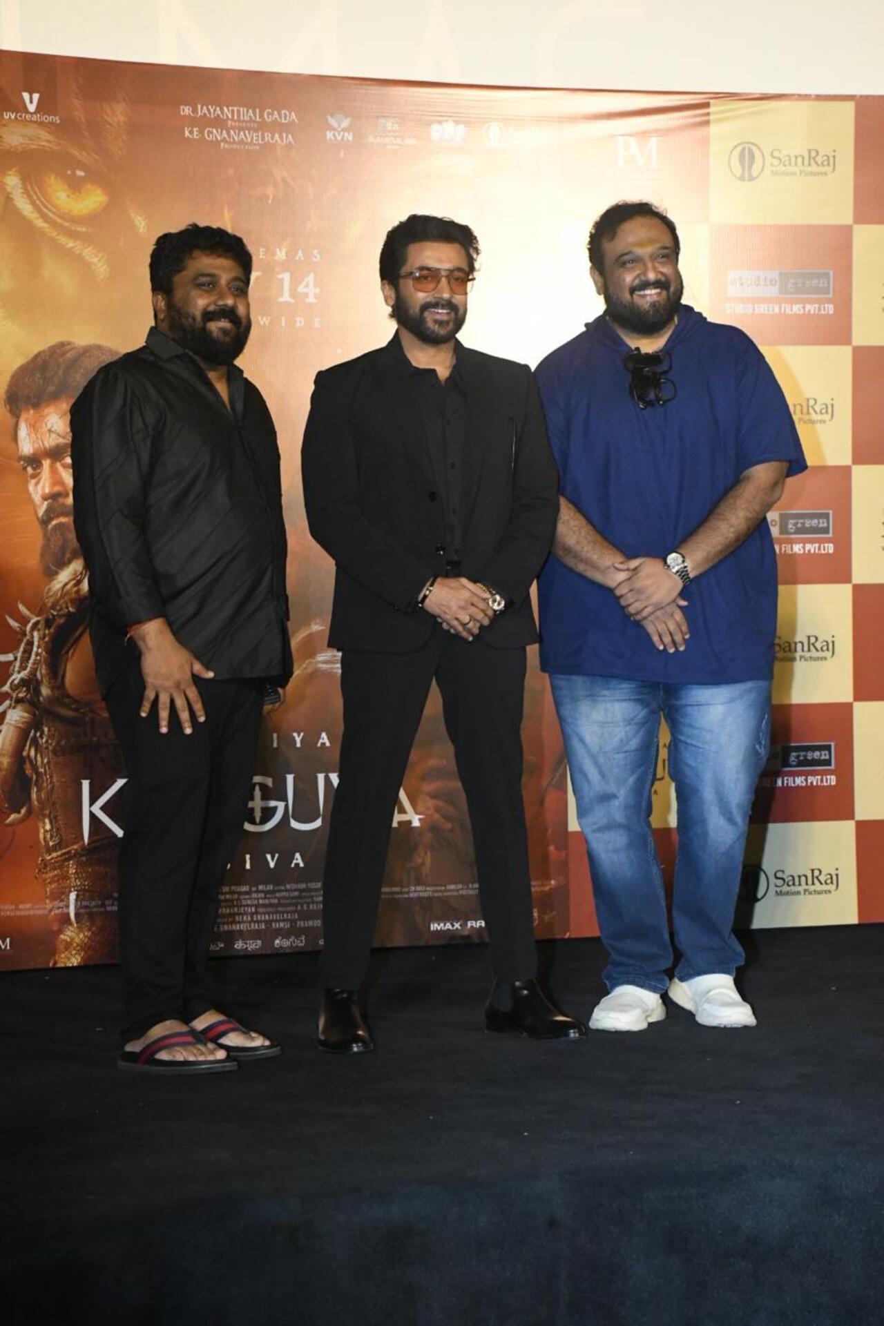 Suriya attended the press conference for his upcoming pan India film Kanguva