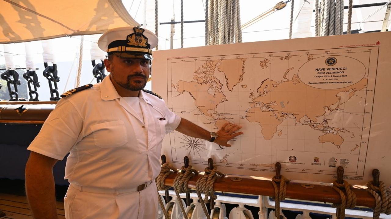 Lieutenant Alessandro talks about the ship's journey 