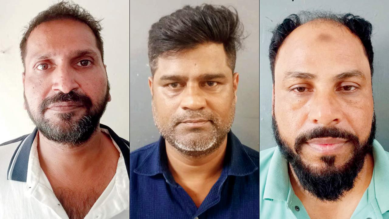 (From left) Mohammed Salim Mohammed Habib Qureshi aka Munna; his associates Akbar Ali Shaikh and Israr Ahmad Abdul Salam Qureshi