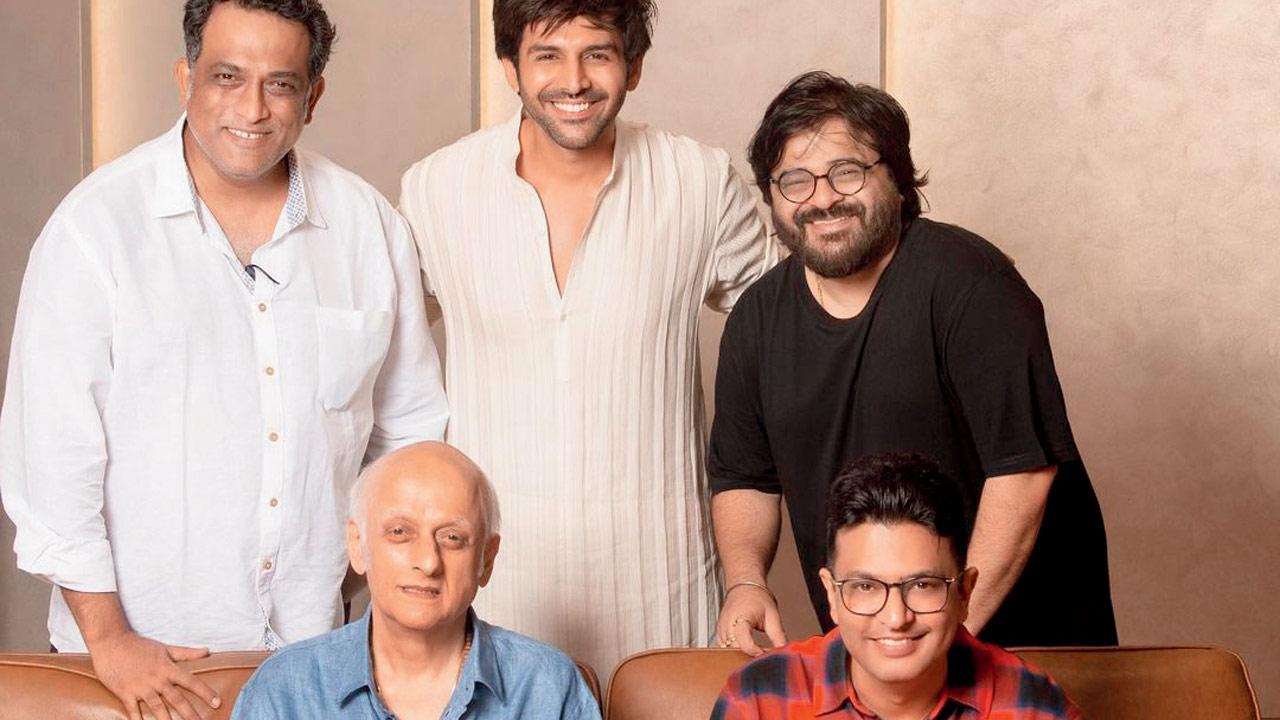 (From left) Anurag Basu, Kartik Aaryan, Pritam, Bhushan Kumar and Mukesh Bhatt had announced Aashiqui 3 