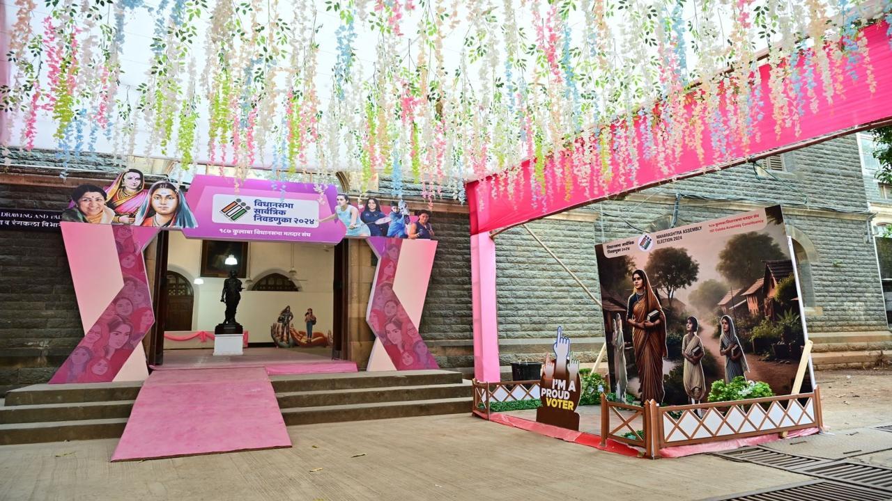 IN PHOTOS: EC sets up 'pink booth' at one of Mumbai's oldest art institutes