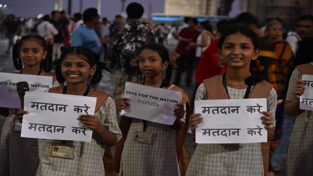 Students have been encouraged to hand out 'Sankalp Patra (pledge forms)' to their parents, urging them to vote