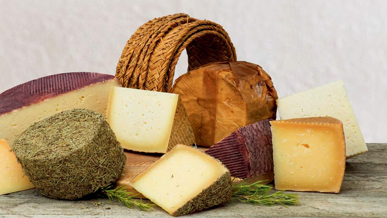 Assorted cheese from Villarejo cheese factory in La Mancha, Spain 