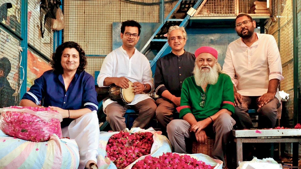 All the members of Indian Ocean—(from left) Amit Kilam (drums and vocals), Tuheen Chakravorty (tabla and percussion), Himanshu Joshi (lead vocals), Rahul Ram (bass guitar and vocals), and Nikhil Rao (lead guitarist)