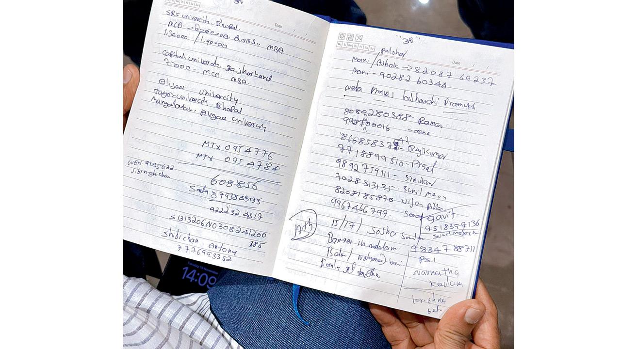 Documents recovered by BVA party workers which allegedly indicate cash was distributed