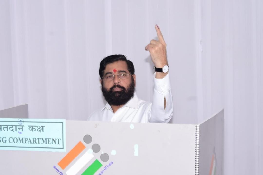 In Photos: CM Eknath Shinde and family cast their votes in Thane
