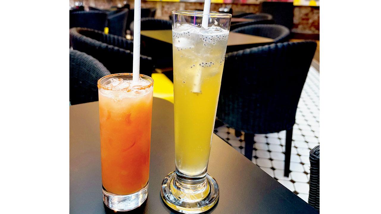 Lil Gamby iced tea (right) Feisty taxi (red)