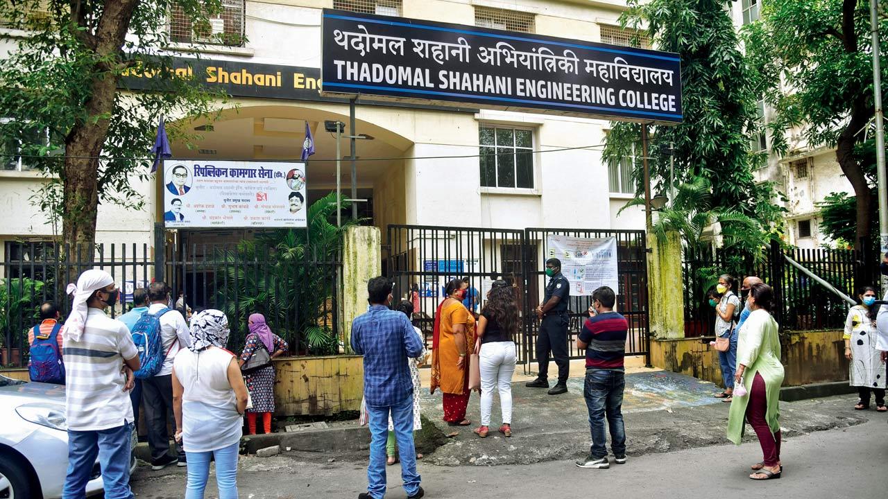 Thadomal Shahani Engineering College in Bandra West. File pics