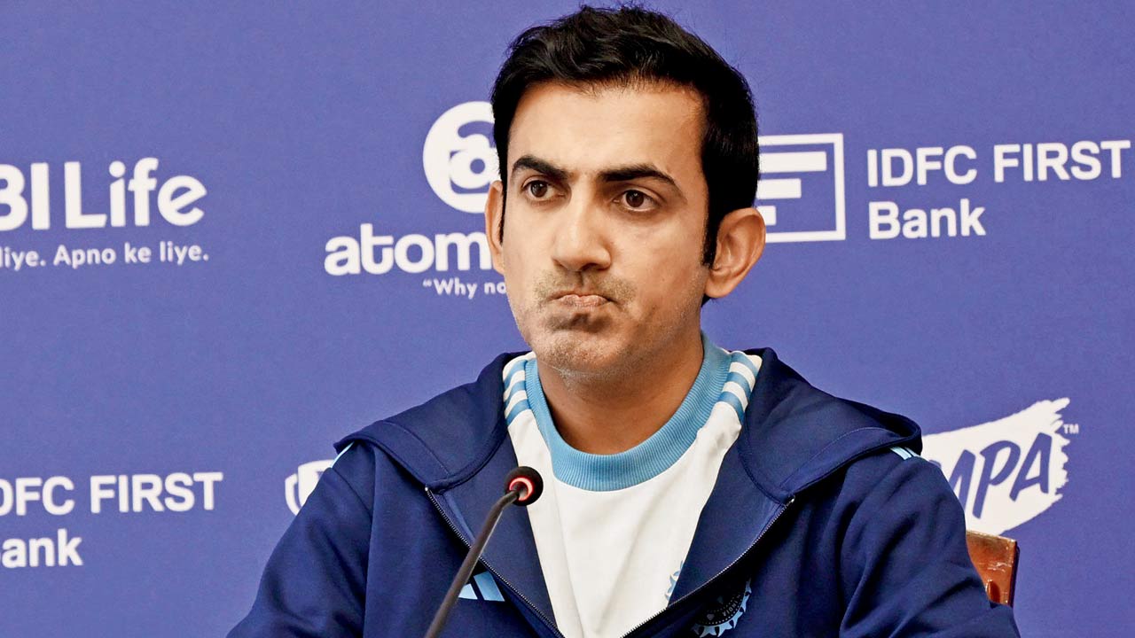Head coach Gautam Gambhir during yesterday’s press meet. Pic/Sayyed Sameer Abedi