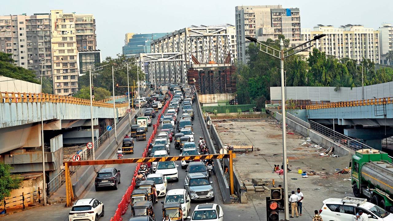 Two lanes of the bridge were opened, with height restrictions, on February 26
