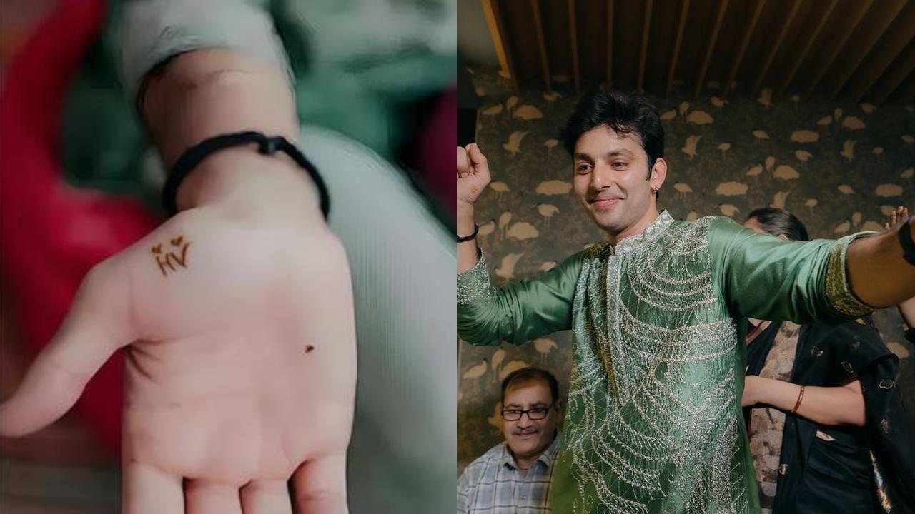 Himansh Kohli wedding: Actor flaunts 'V' initial in minimalist mehendi design