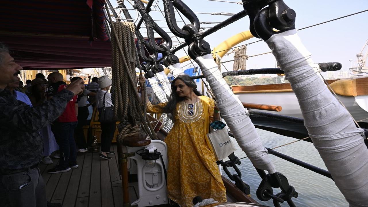 The iconic ship has been docked at Indira Dock in Mumbai from November 26 to December 2 as part of its global tour