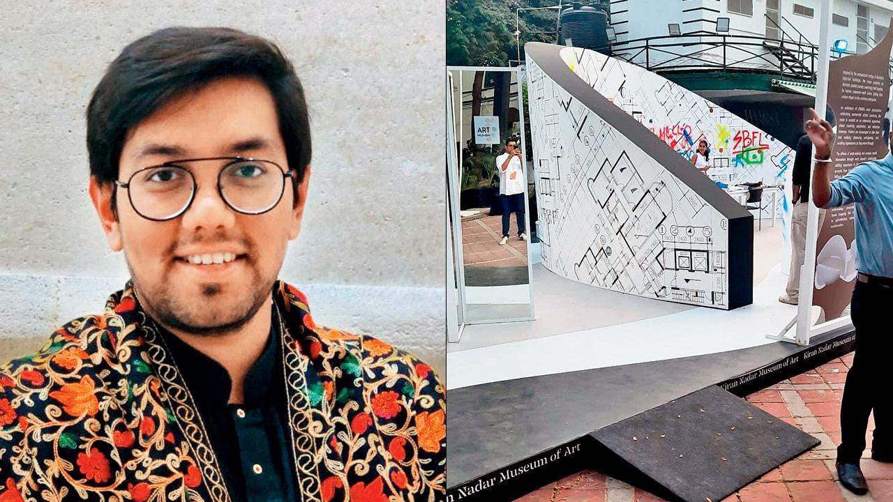 An immersive installation by KNMA with ramp for accessibility (left) Siddhant Shah