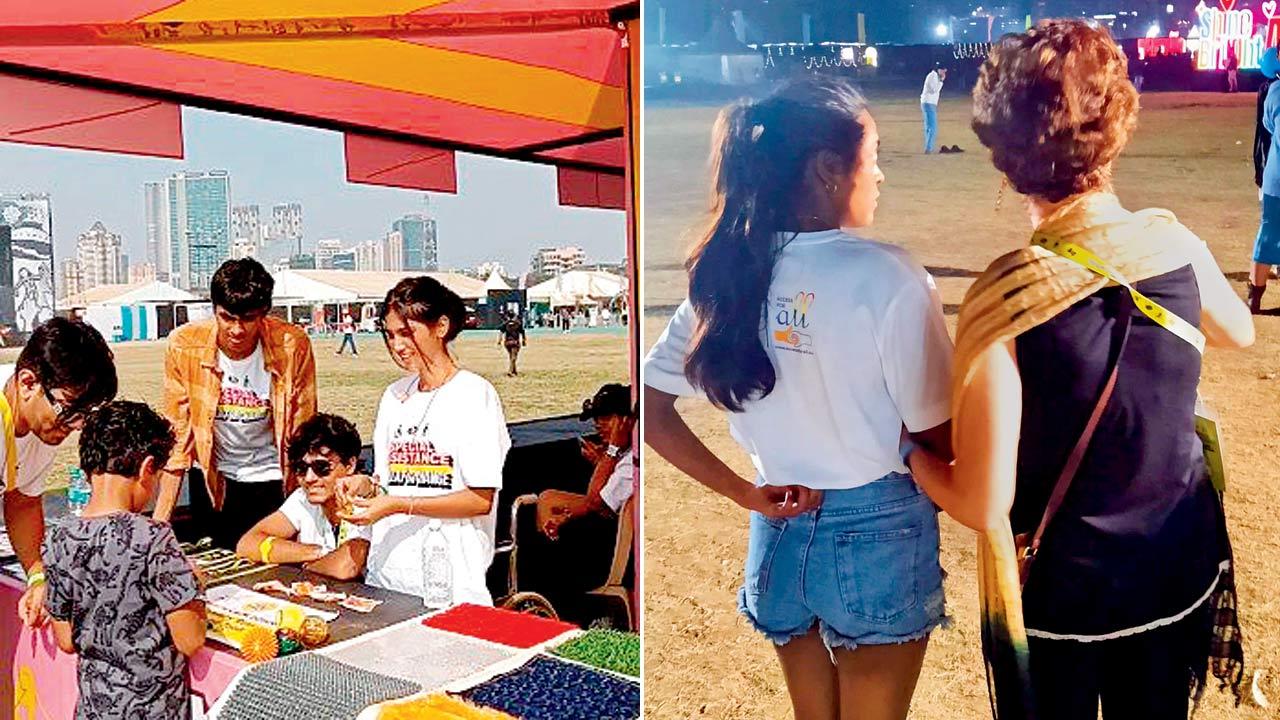 Volunteers assist differently-abled visitors at Lollapalooza 2024. Pics Courtesy/Instagram
