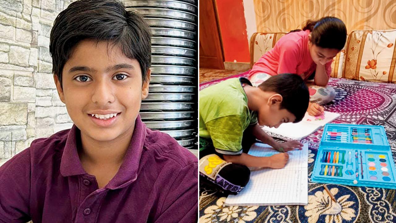 Aniruddh Singh, 12, grew up with smartphones and tablets and believes it’s impossible to live without tech; (right) Murtaza Firoz and Fatema Firoz, four and 11 years old, respectively, have stopped using screens for the past month