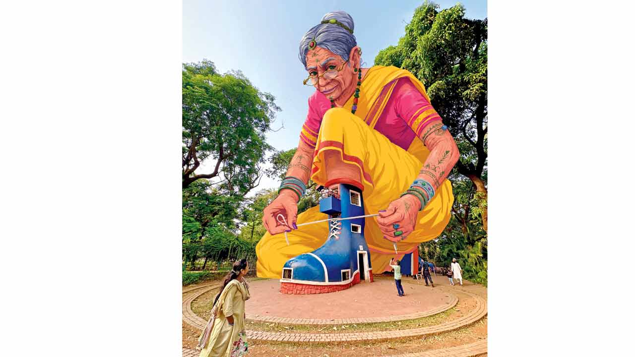 Omkar Patil’s digital illustration featuring the Old Woman’s Shoe in Kamala Nehru Park