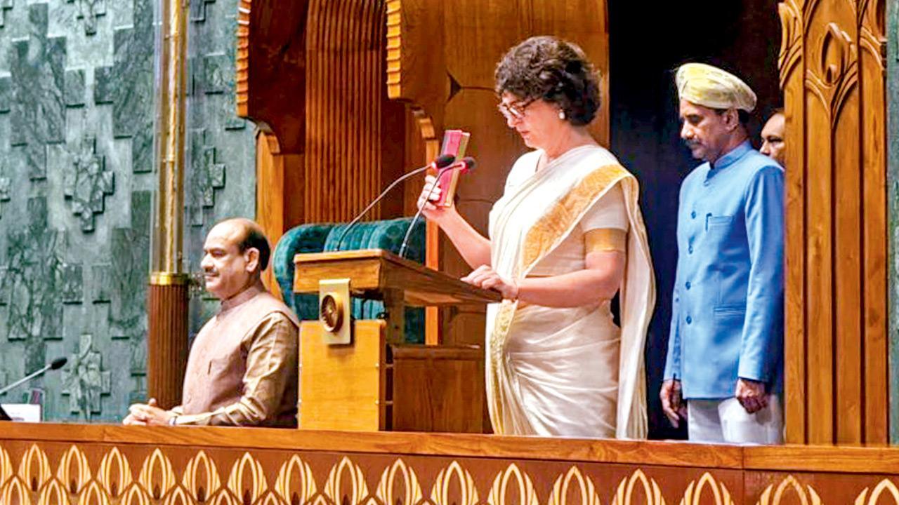 Priyanka Gandhi takes oath as LS MP