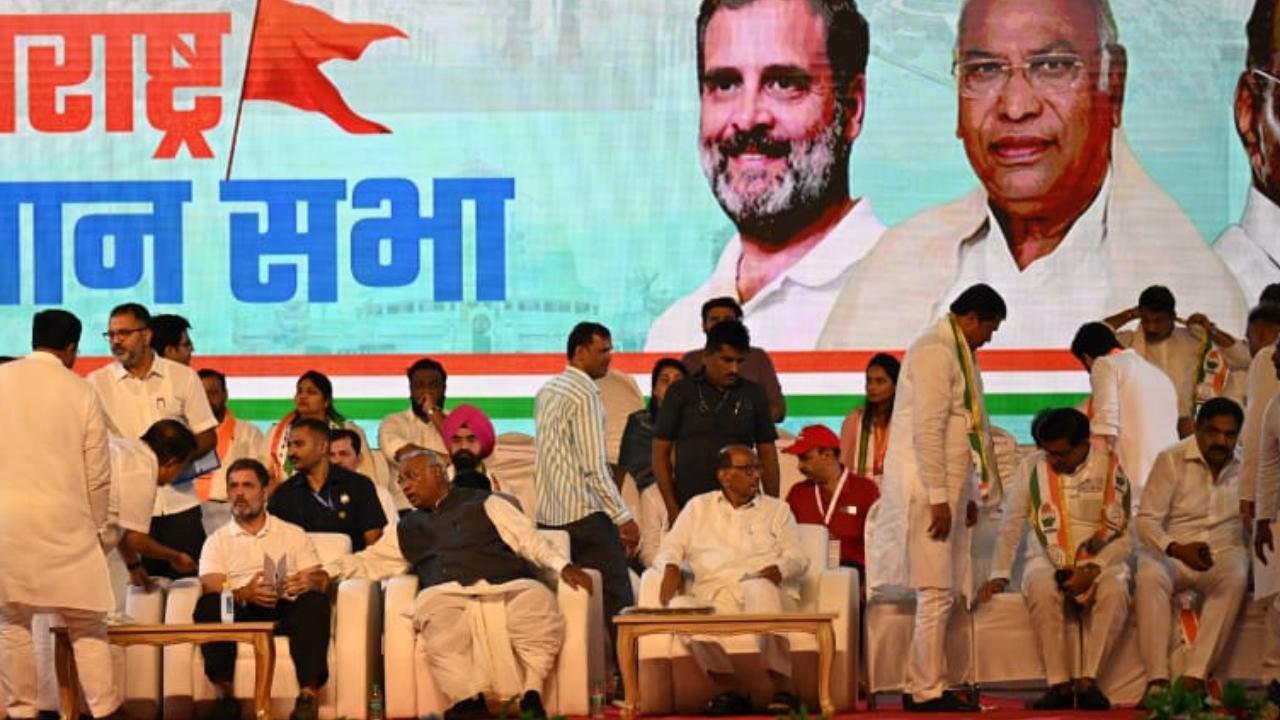 Seeking to outdo the ruling coalition in Maharashtra, the Opposition's Maha Vikas Aghadi alliance on Wednesday promised women in the state Rs 3,000 per month and free travel in state transport buses