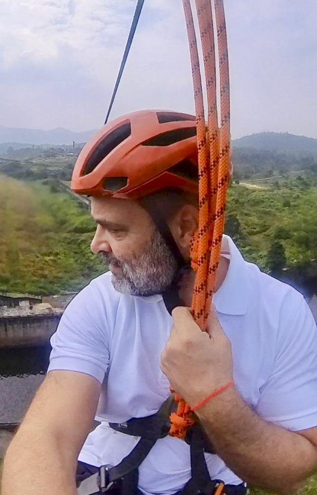 Rahul on Kerala’s longest zip-line