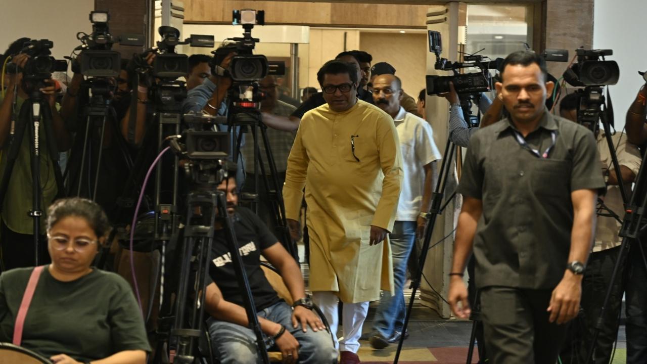 Maharashtra Navnirman Sena (MNS) chief Raj Thackeray unveiled his party's manifesto at MIG Club in Bandra on Friday, five days before the state polls, scheduled to be held on November 20