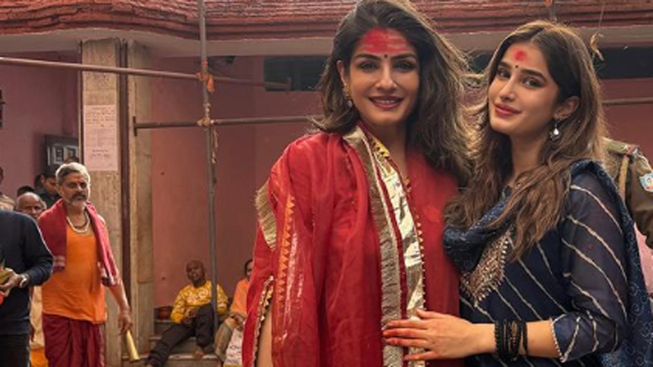 Raveena Tandon shares pictures from her visit to Baidyanath temple with daughter Rasha