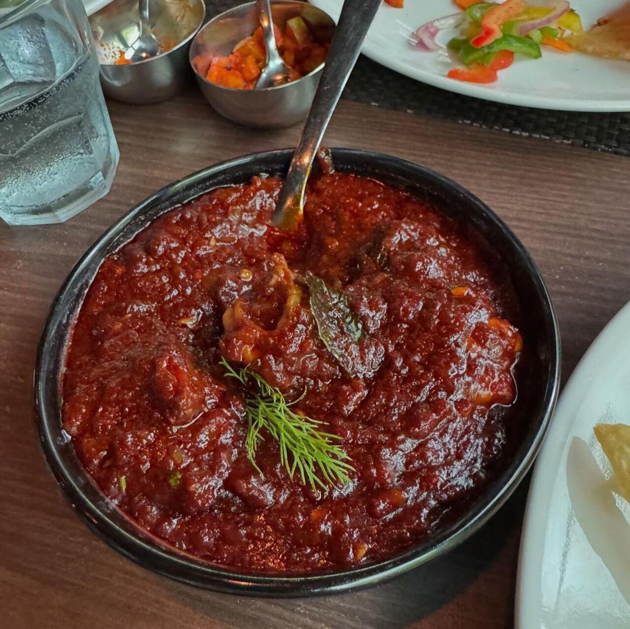 She also relished the Balchao at Avo's Kitchen. It is a traditional Goan dish consisting of fresh fried prawns in a spicy and vinegary sauce.