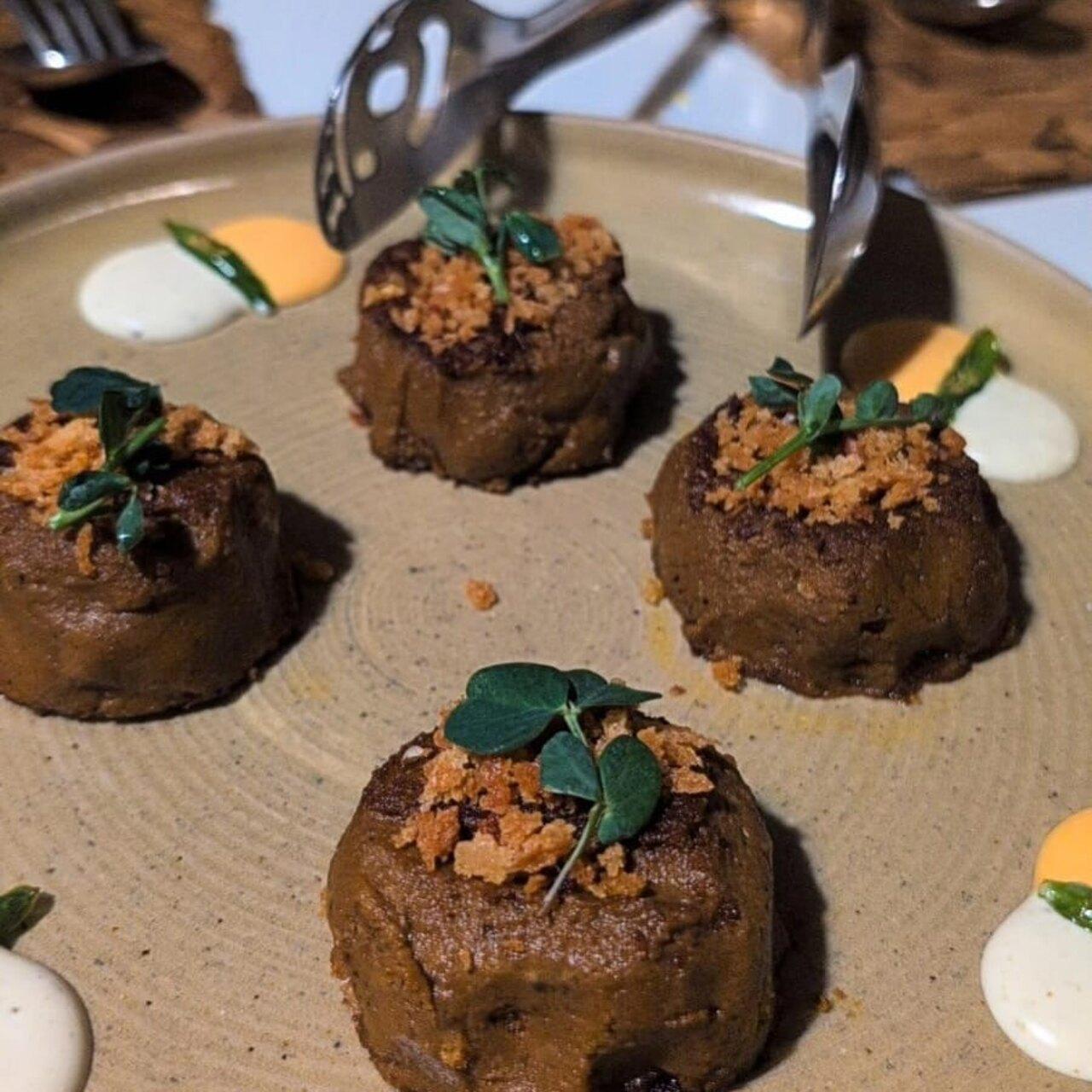Here's some galauti chilly fry stuffed with cream cheese and mango pickle aioli from Cavatina by Avinash Martins.