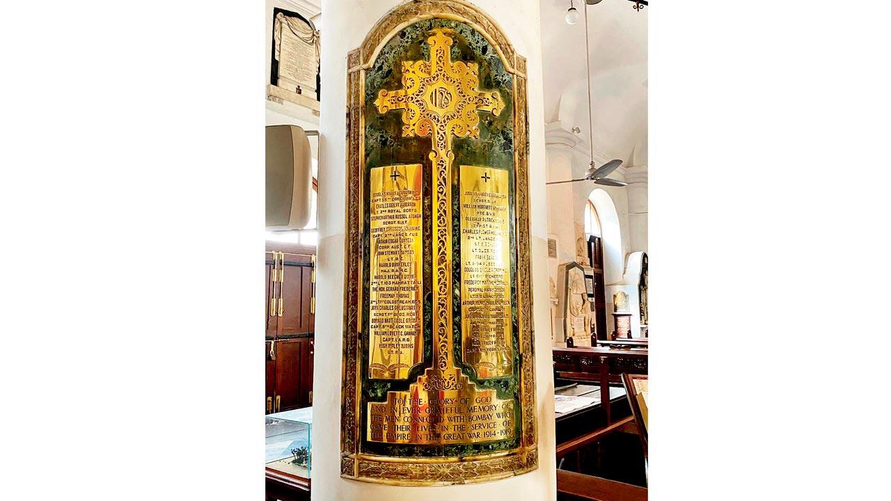The brass plates at the Cathedral