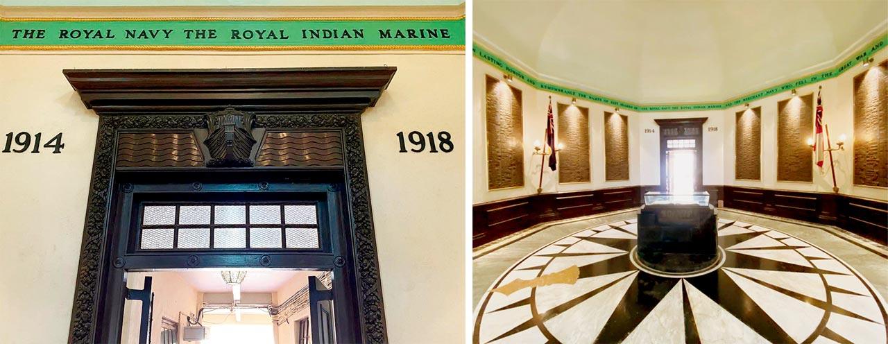  A facade at the Indian Sailors Home Society; the memorial plaques in the hall. Pics Courtesy/R Venkatesh