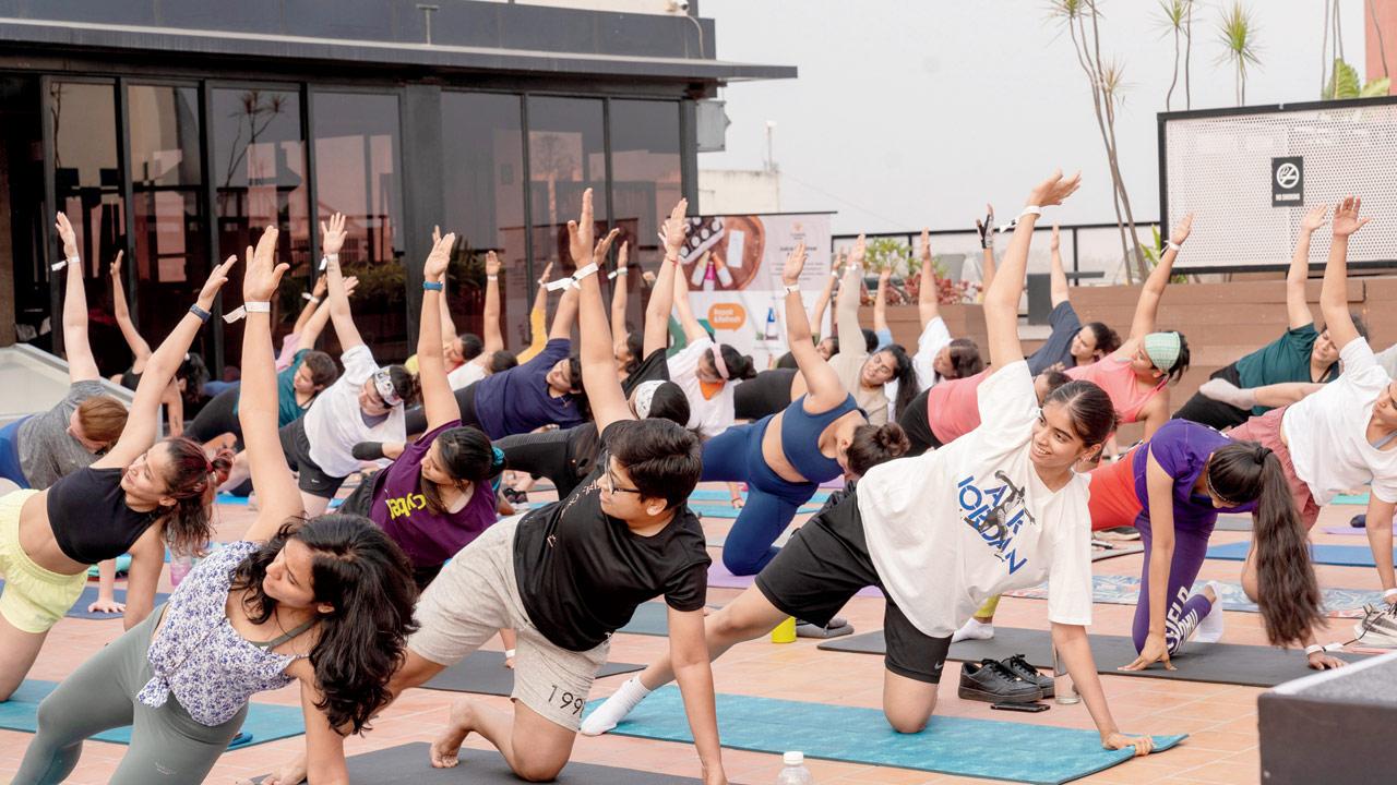 Participants exercising at a previous edition of the event