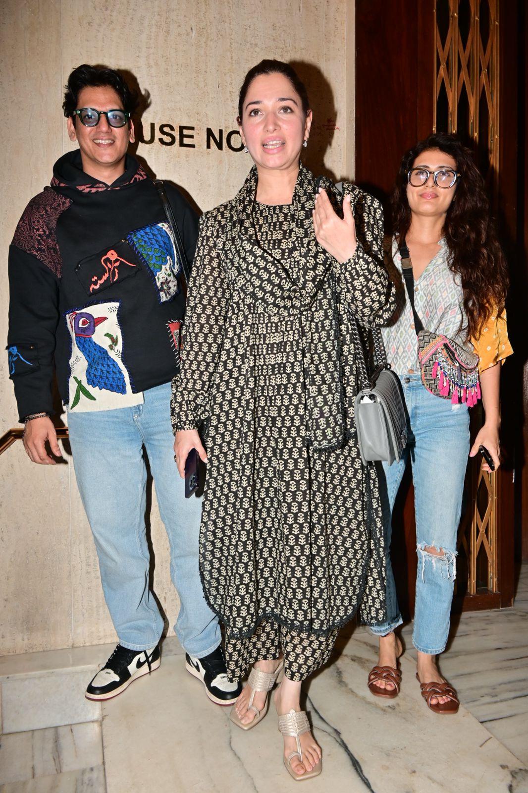Vijay Varma and Tamannaah Bhatia were snapped at Manish Malhotra's house in Bandra.