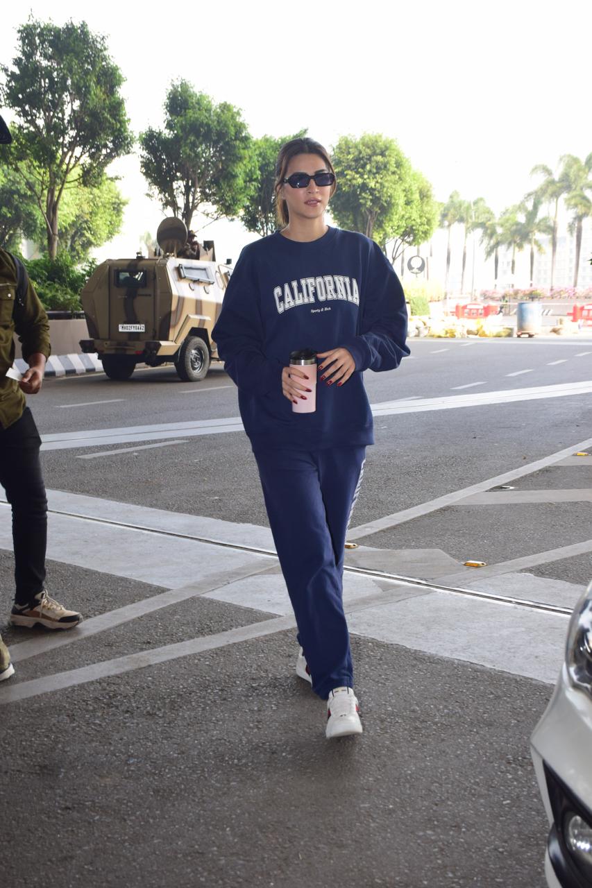 Kriti Sanon kept it casual with her sporty airport look, giving chill vibes.