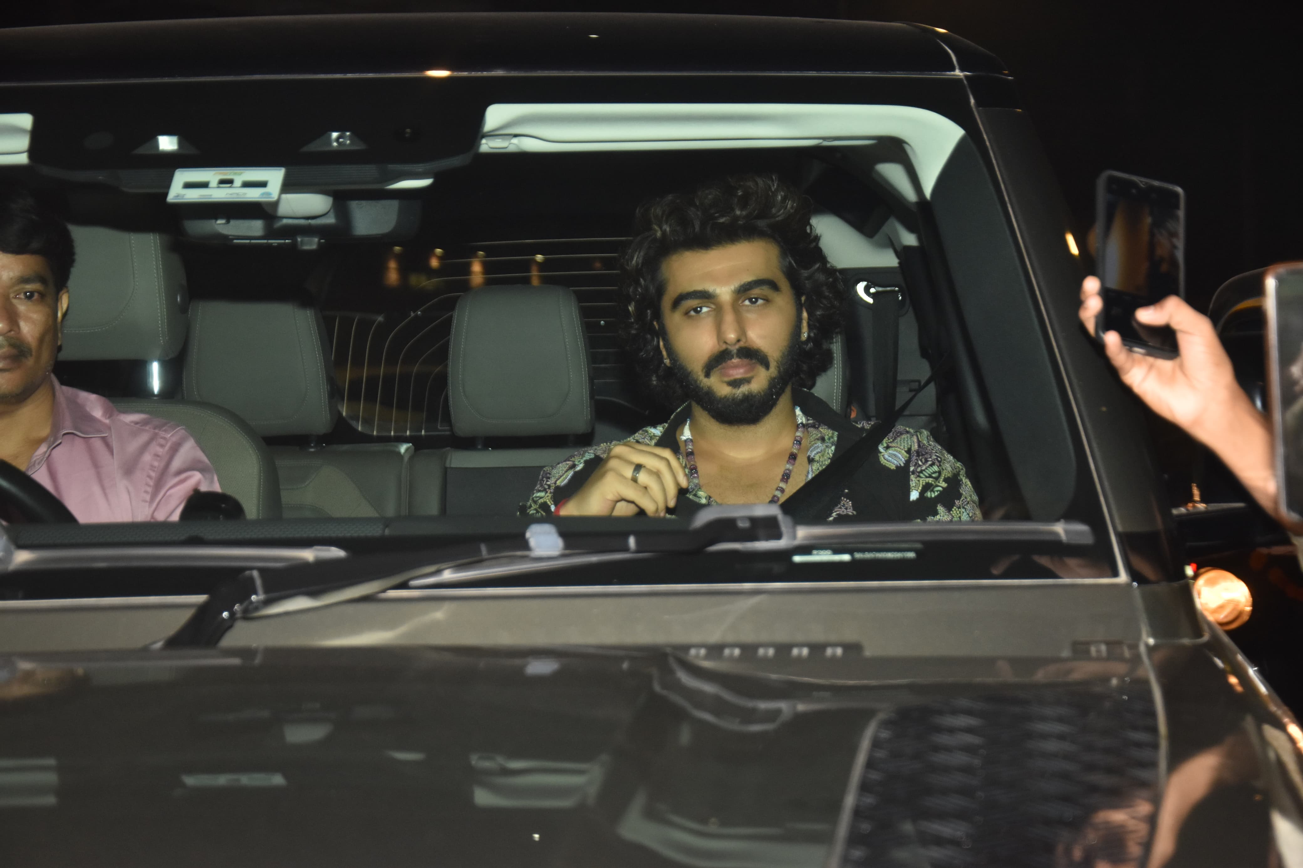 Arjun Kapoor wore a stylish black kurta with shiny embroidery as he attended a Diwali bash in the city.