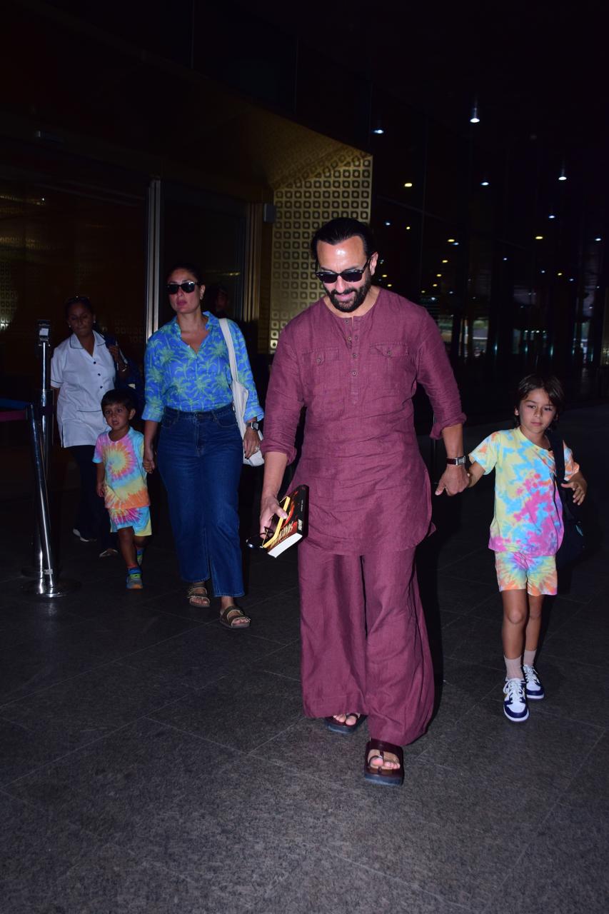 Last night the family was snapped coming out of the airport as they returned from their Maldives vacation