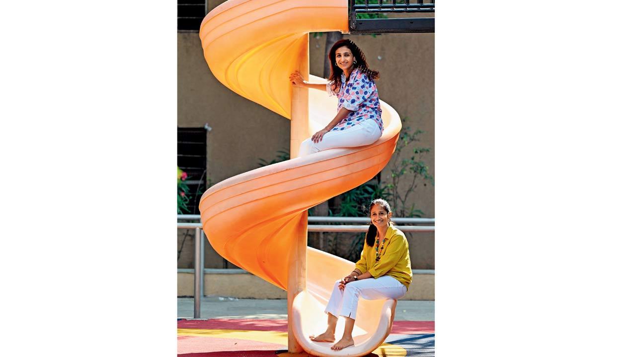 Gopika Kapoor (up) and Moneisha Gandhi, who launched the Buddy Up app to set up playdates for neurodivergent children. Pic/Satej Shinde