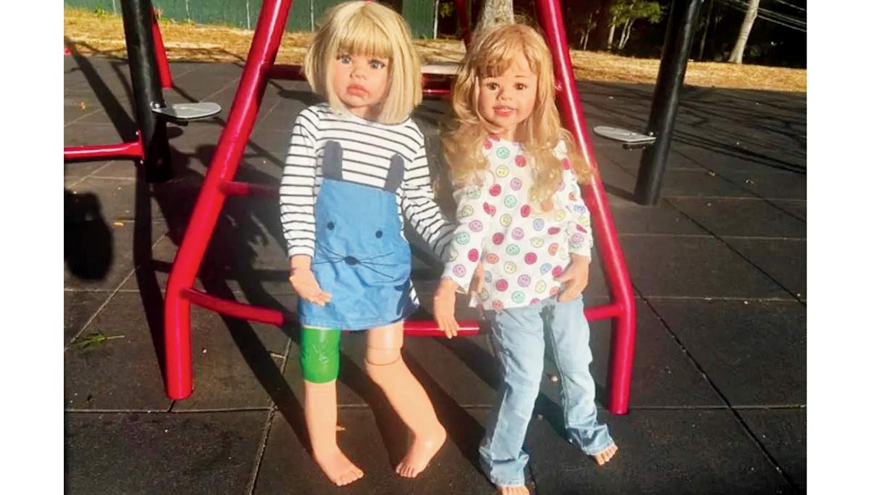 The dolls even have their own beds. Kelly takes out her dolls to play in the park. Kelly along with all her dolls. Pics/NY POST