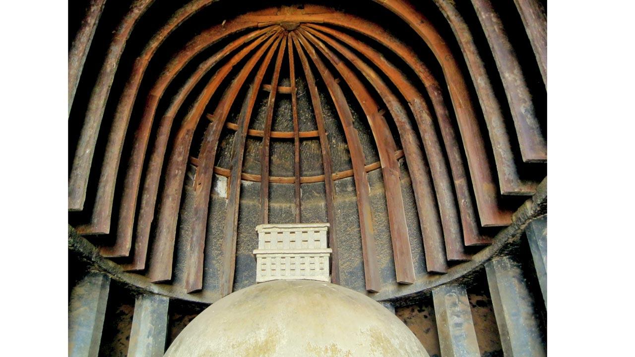 A chaityagriha at Bhaja caves near Pune 