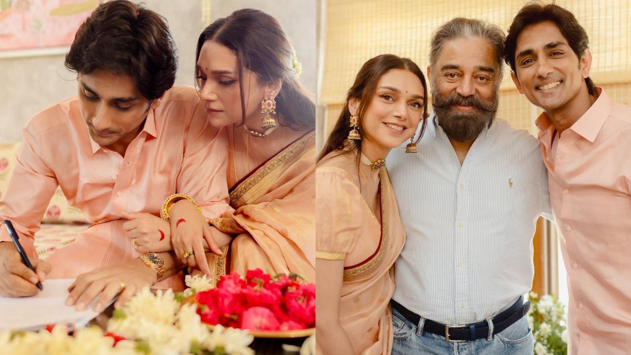 'We are not done yet':Aditi Rao Hydari, Siddharth continue wedding celebration with Kamal Haasan, Mani Ratnam, see pics