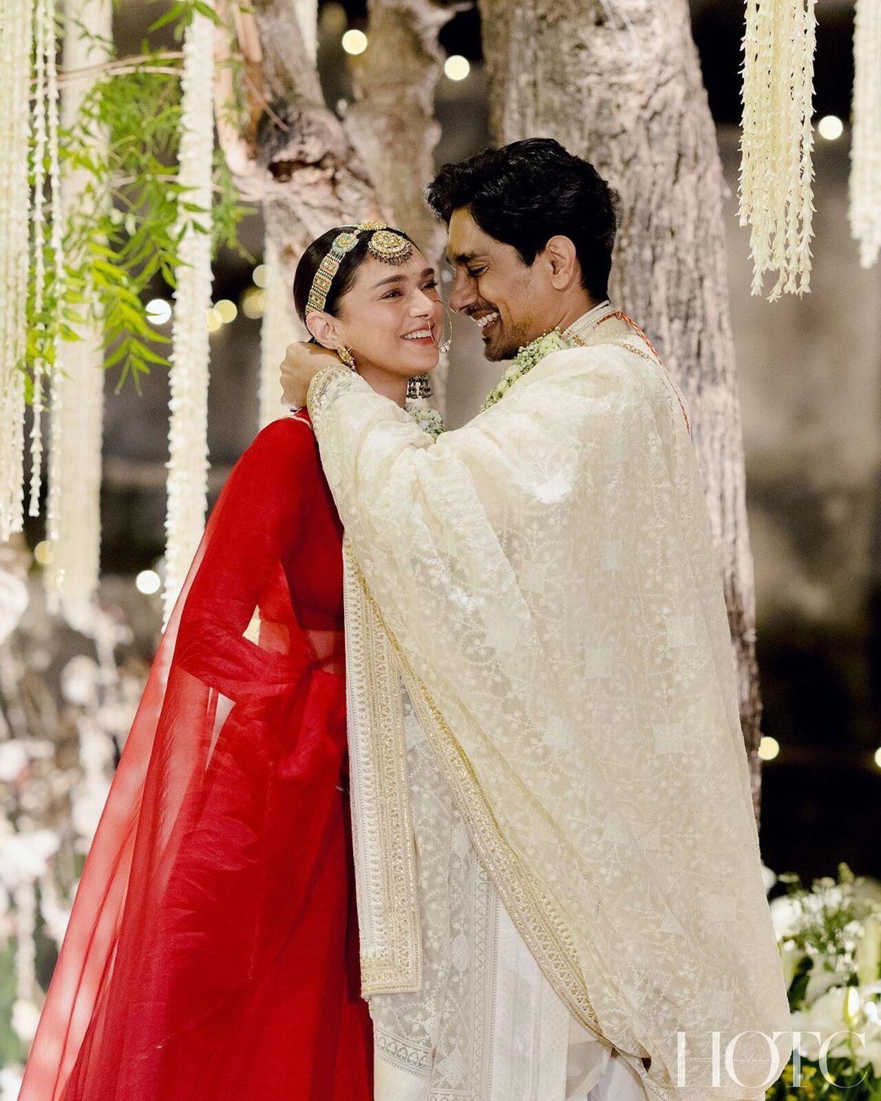 The duo got married at a temple in a traditional South Indian ceremony in Telangana after being in a relationship for nearly three years. 