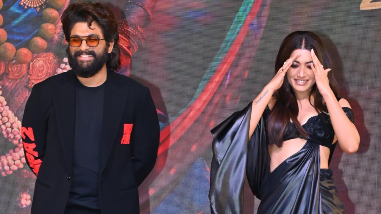 Allu Arjun took to the stage to thank the entire team of ‘Pushpa 2’. While expressing gratitude towards Rashmika Mandanna, he said, “These are the kind of girls we want to work with