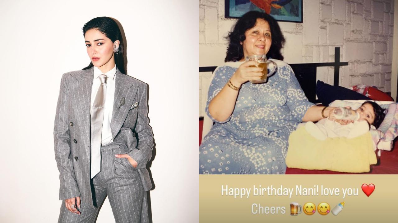 Ananya Panday draws attention with grandmother`s beer photo on birthday