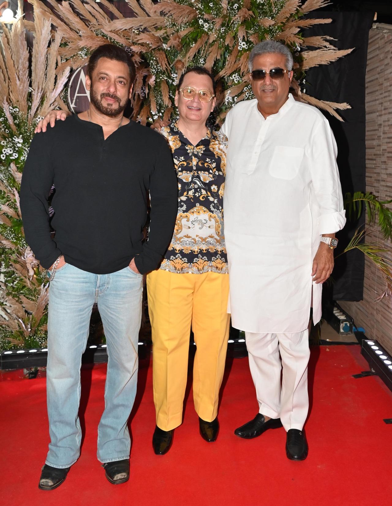 Salman Khan along with Boney Kapoor attended Andre Timmins' 60th birthday bash in Mumbai.