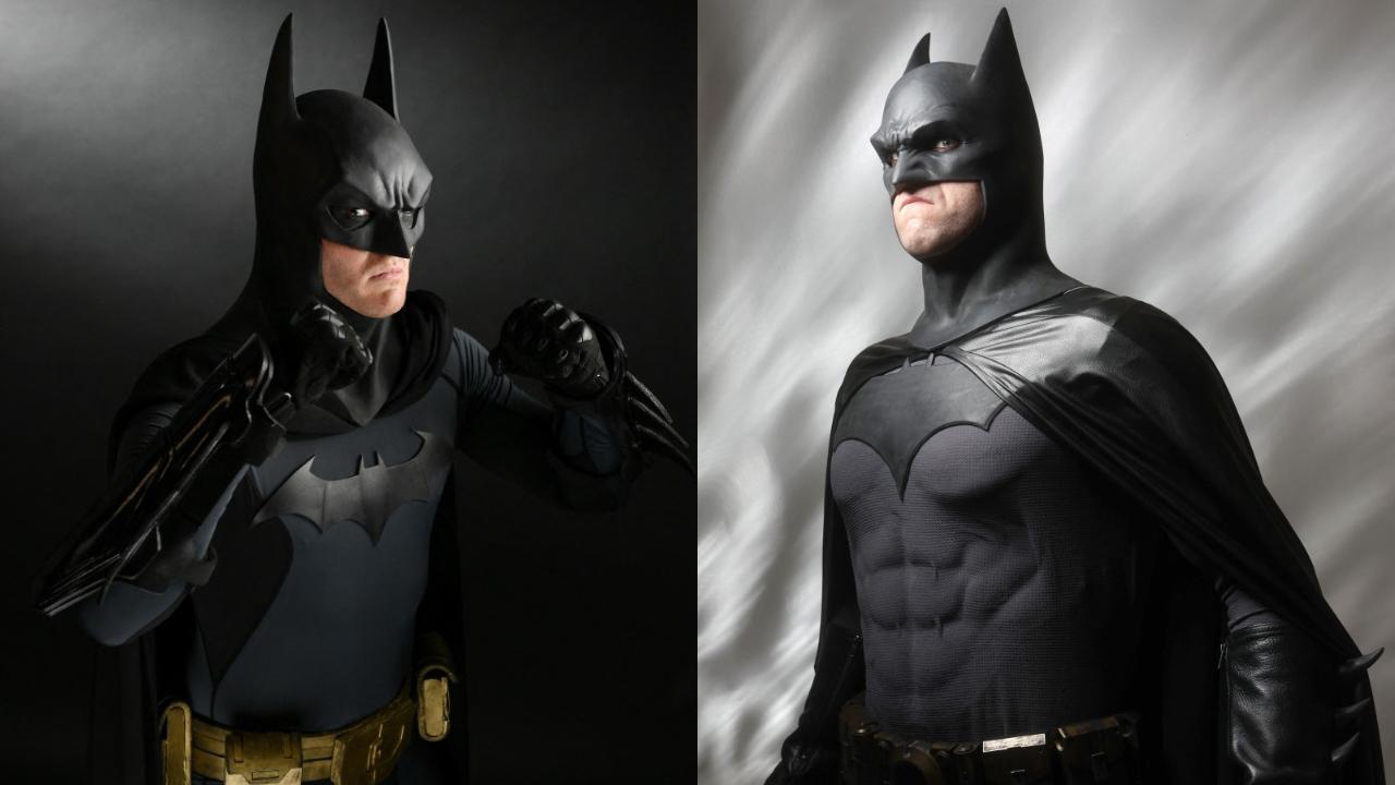 Batman
Who doesn’t know the popular Batsuit? It consists of a grey body suit, layered with a black cape, cowl and gloves. The chest features the bat symbol, which is the character logo. It also has a yellow utility belt which contains a variety of gadgets.
(Pic: Cosplayers pose as Batman/AFP)