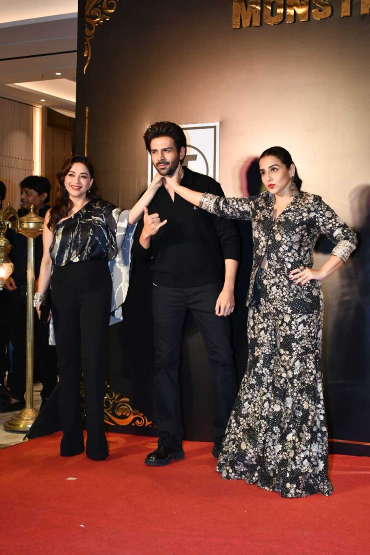 The trio also recreated their poster look from the film with both the ladies grabbing Rooh Baba by the neck.