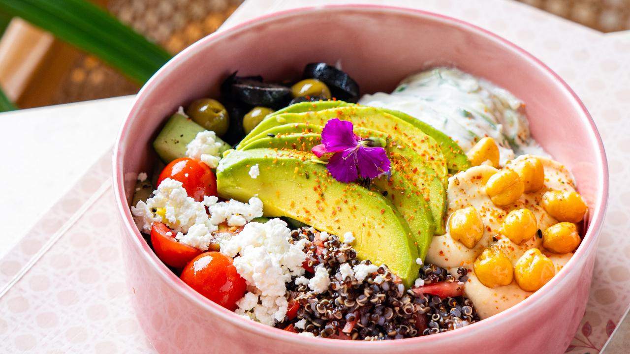 Buddha BowlThis vibrant Buddha Bowl is a wholesome and flavourful medley of fresh, nourishing ingredients. It features creamy Tzatziki and smooth Hummus, paired with the earthy crunch of Red Quinoa for a protein-packed base, explains Chef Lata Chetty from Craycraft.