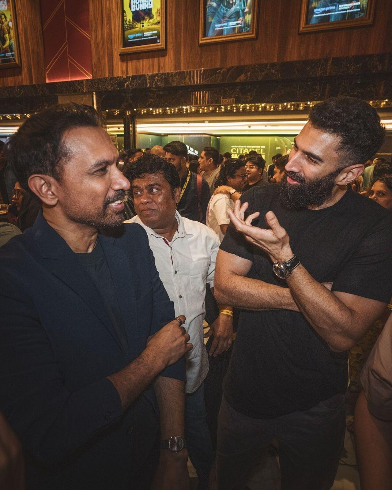 Aditya Roy Kapur also seems visibly impressed as he is engaged in conversation with director Raj Nidimoru